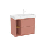 Asymmetric Base Unit 2 Drawers Open Side Shelf Right-Hand Washbasin 80x43x60cm Roca