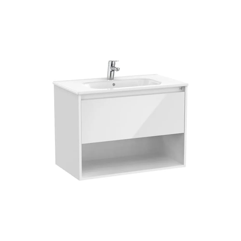 Mueble base suspendido con cajón estante y lavabo 80x46x58 cm Roca - Vista 1