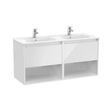 Mueble Suspendido with Basin Doble 2 Cajones y Dos Estantes Abiertos 119x46x58cm Roca