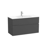 Meuble Vasque Suspendu Deux Tiroirs X 58 Cm Finition Onyx Porcelaine Victoria 100,5x46 cm Roca
