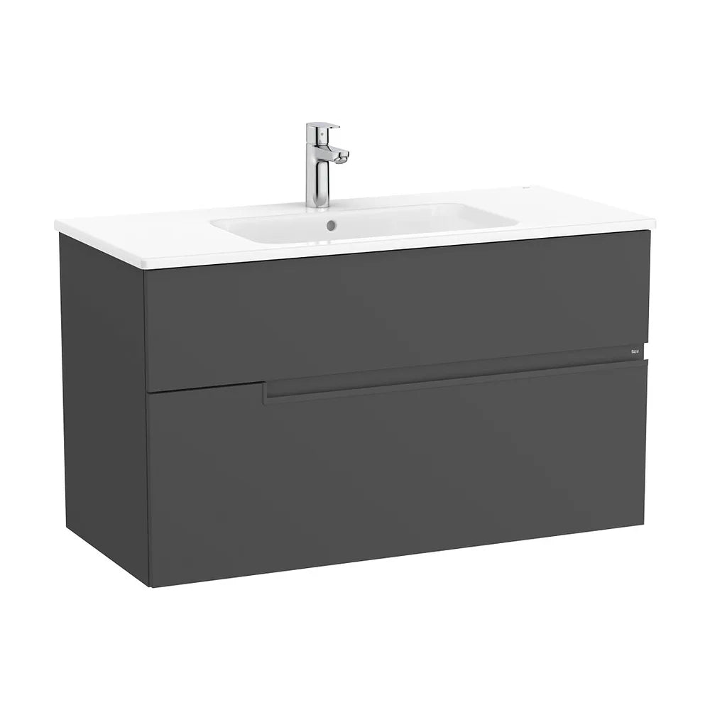 Mueble base suspendido dos cajones lavabo porcelana 1005x46x58 cm Roca - Vista 2