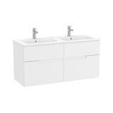 Mueble Base Suspendido con Lavabo Doble Cuatro Cajones 119x46x58cm Roca
