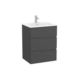 Meuble Sous Lavabo Suspendu X 75,7 Cm Trois Tiroirs À Fermeture Amortie Avec Séparateurs de Rangement 60,5x46 cm Roca