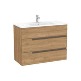 Mueble Base Suspendido con Tres Cajones y Lavabo Porcelana 1005x460x757mm Colección Victoria Roca