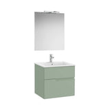 Mueble Base 2 Cajones Lavabo Espejo y Aplique Led Starlight 60x46x58cm Roca