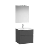 Mueble Base 2 Cajones Lavabo Espejo Aplique Led Starlight 60x46x58cm Colección Victoria Roca