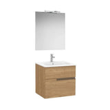 Mueble Base 2 Cajones Lavabo Porcelana Espejo Aplique Led Starlight Nogal Colección Victoria Roca