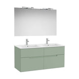 Mueble Base Cuatro Cajones Lavabo Doble Espejo Aplique Led Starlight Colección Victoria Roca