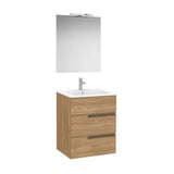 Meuble Lavabo Suspendu Trois Tiroirs Porcelaine Miroir Applique Led Starlight X 75,7 Cm 60,5x46 cm Colección Victoria Roca
