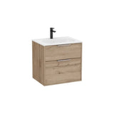 Mueble Base Compacto Suspendido con 2 Cajones y Lavabo de Porcelana 60x46x58cm Roca