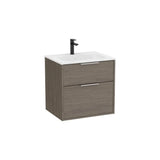 Mueble Base Compacto Suspendido con 2 Cajones y Lavabo Porcelana 60x46x58cm Roca