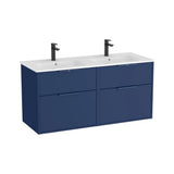 Mueble Base Suspendido con Cuatro Cajones y Lavabo Doble Porcelana 120x46x58cm Roca
