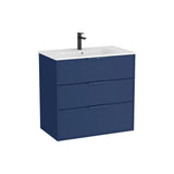 Mueble Base Suspendido con Tres Cajones y Lavabo Porcelana 60x46x75cm Colección Unik Roca