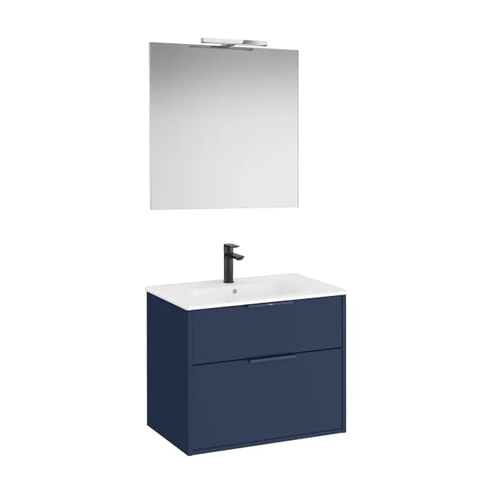 Pack mueble base compacto dos cajones lavabo porcelana espejo led aplique Starlight Roca - Vista 1