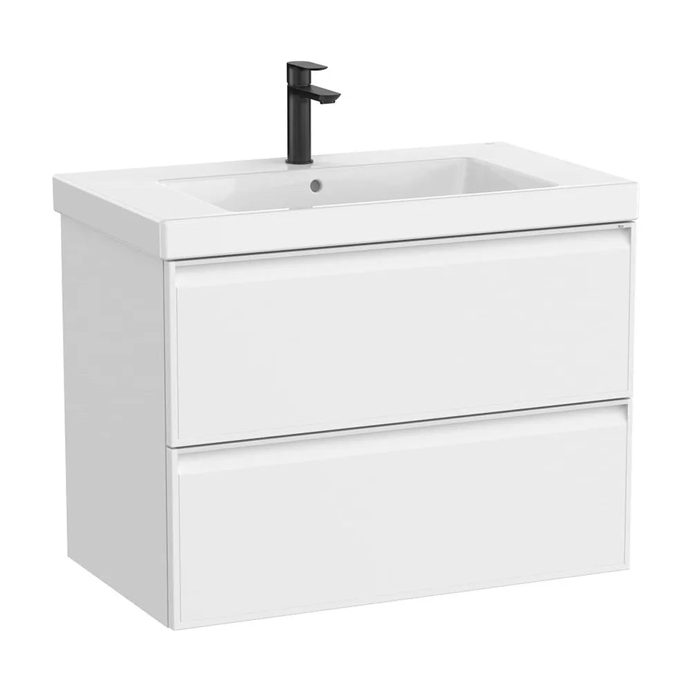 Mueble Base Suspendido con Lavabo Cuadrado Fineceramic 80x46x62cm Roca - Vista 2