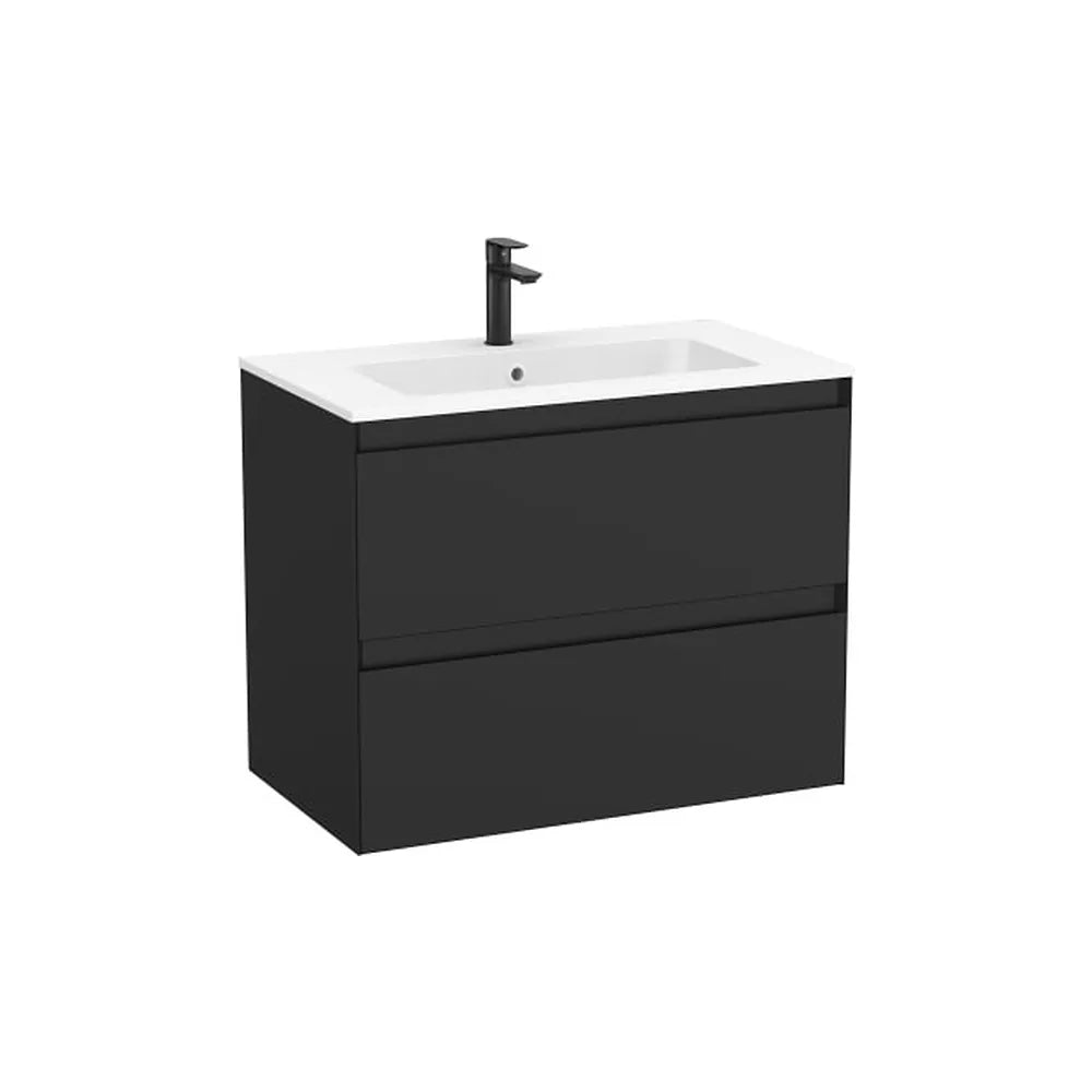 Mueble base suspendido dos cajones lavabo porcelana blanco 81x46x65 cm Roca - Vista 1