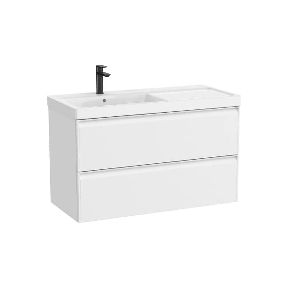 Mueble base suspendido con lavabo Fineceramic a la izquierda 100x46x62 cm Roca - Vista 1
