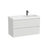 Mueble Base Suspendido con 2 Cajones y Lavabo Fineceramic a la Derecha 100x46x62cm Roca