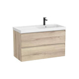 Móvel Base Suspenso Com Duas Gavetas E Lavatório Fineceramic À Direita X 62 Cm 100x46 cm Roca