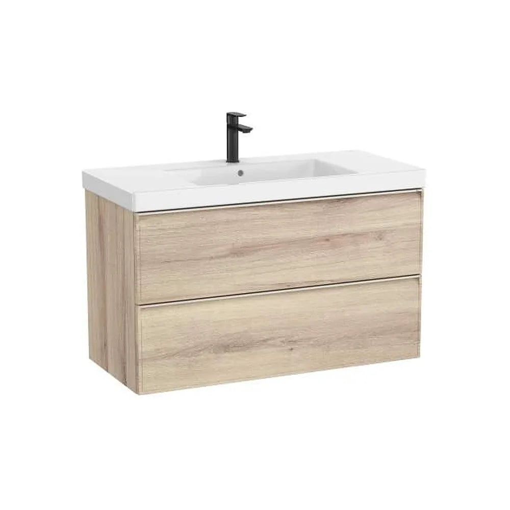 Mueble base suspendido con lavabo centrado de Fineceramic 100x46x62 cm Roca - Vista 1