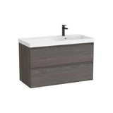 Mueble Base Suspendido 2 Cajones con Lavabo Fineceramic a la Derecha 100x46x62cm Roca