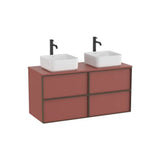 Mueble Base Suspendido con Cuatro Cajones para Lavabo Sobre Encimera 117,6x48,6x56,5 cm Terracota Colección Inspira Roca
