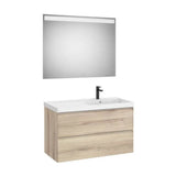 Mueble Base 2 Cajones Lavabo Fineceramic Derecha Espejo Led 100x46x62cm Colección Eidos Roca
