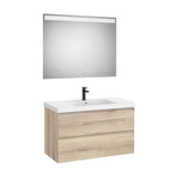 Mueble Base 2 Cajones Lavabo Fineceramic Centrado Espejo Led 100x46x62cm Colección Eidos Roca