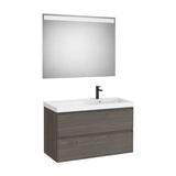 Meuble Bas 2 Tiroirs Avec Lavabo Fineceramic Position Droite Miroir Led X 62.5 Cm 100x46 cm Colección Eidos Roca