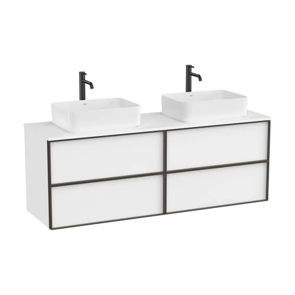 Mueble base suspendido cuatro cajones para lavabo sobre encimera 1576x48x56 cm Roca - Vista 1