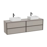 Meuble Bas Suspendu 4 Tiroirs Pour Lavabo À Poser X 565 Mm Finition Gris Sable Collection Inspira 1976x486 cm Roca