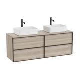 Meuble Bas Suspendu Quatre Tiroirs Pour Lavabo À Poser Double Vasque X 56 Cm Inspira 157,6x48 cm Roca