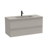 Mueble Base Suspendido 2 Cajones Lavabo Porcelana Gris Arena 121x51x56cm Roca