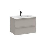 Mueble Base Suspendido con 2 Cajones y Lavabo Porcelana 81x51x56cm White Mate Roca