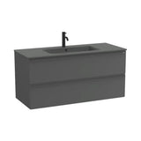 Mueble Base Suspendido con 2 Cajones y Lavabo Porcelana 121x51x56cm Roca
