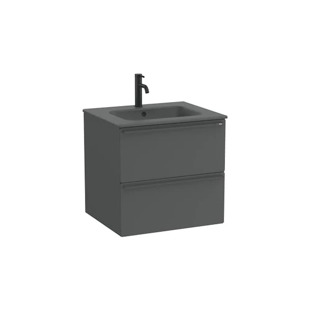 Mueble base suspendido con dos cajones y lavabo porcelana 61x51x56 cm Roca - Vista 1