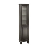 Colonne Une Porte Avec Étagères Réglables Fermeture Amortie Éclairage Led X 44 Cm Noir Mat Carmen 190x36 cm Roca