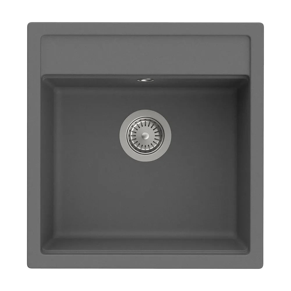 Fregadero de 1 cubeta Quarzex con orificio insinuado para grifería 43x36x18 cm Roca - Vista 2