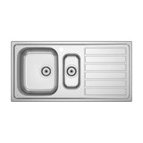 Fregadero de Acero Inoxidable 2 Cubetas con Escurridor Derecho 5 Cm 40x34x17 cm Roca