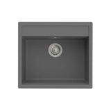 Fregadero de 1 Cubeta Quarzex con Orificio Insinuado para Grifería 51x36x18cm Roca