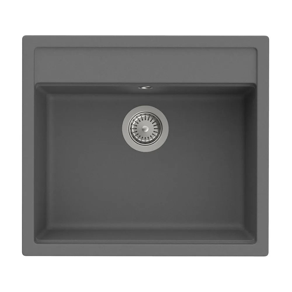 Fregadero de 1 cubeta Quarzex con orificio insinuado para grifería 51x36x18 cm Roca - Vista 2