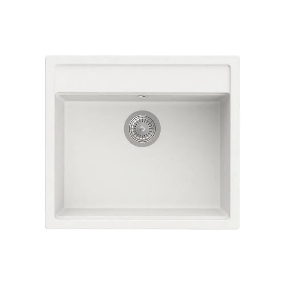 Fregadero de 1 cubeta Quarzex con orificio insinuado para grifería 51x36x18 cm Roca - Vista 1