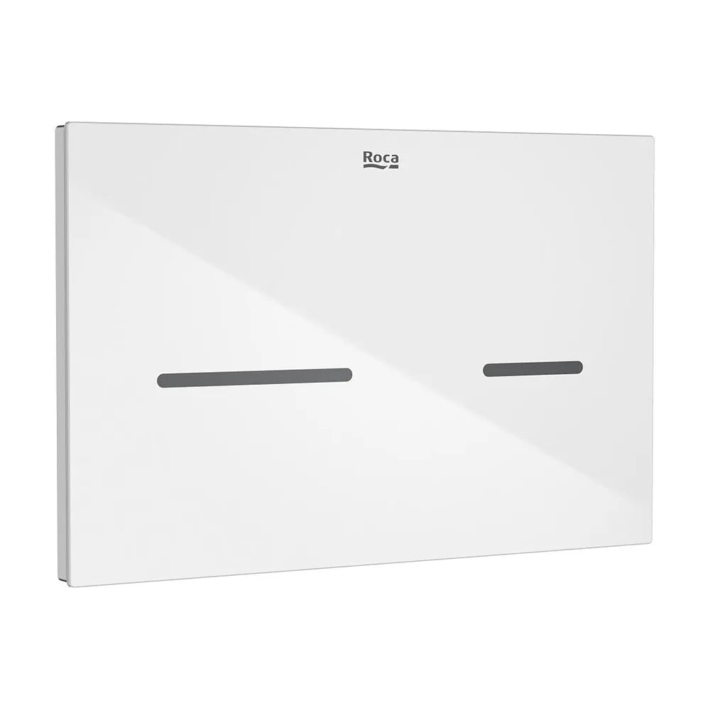 Placa accionamiento electrónica doble descarga Touchless 25x16 cm cristal blanco Roca - Vista 2