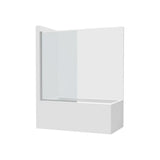 Folha Batente para Banheira Em Vidro de Segurança Transparente Perfil Prata Brilho 85 X 150 Cm Victoria 6mm Roca