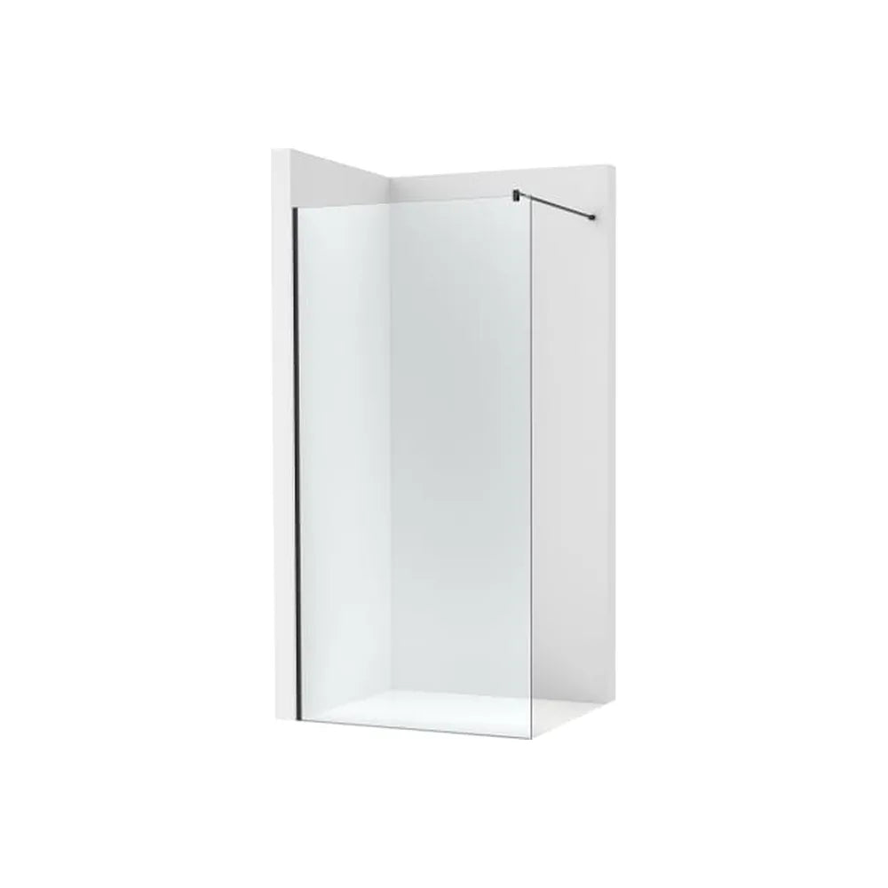 Hoja fija ducha cristal transparente perfil negro mate 80x200 cm Roca - Vista 1
