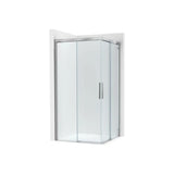 Lateral Ducha 1 Hoja Corredera 1 Fija Cristal Transparente Perfil Plata Brillo 80x200cm Roca