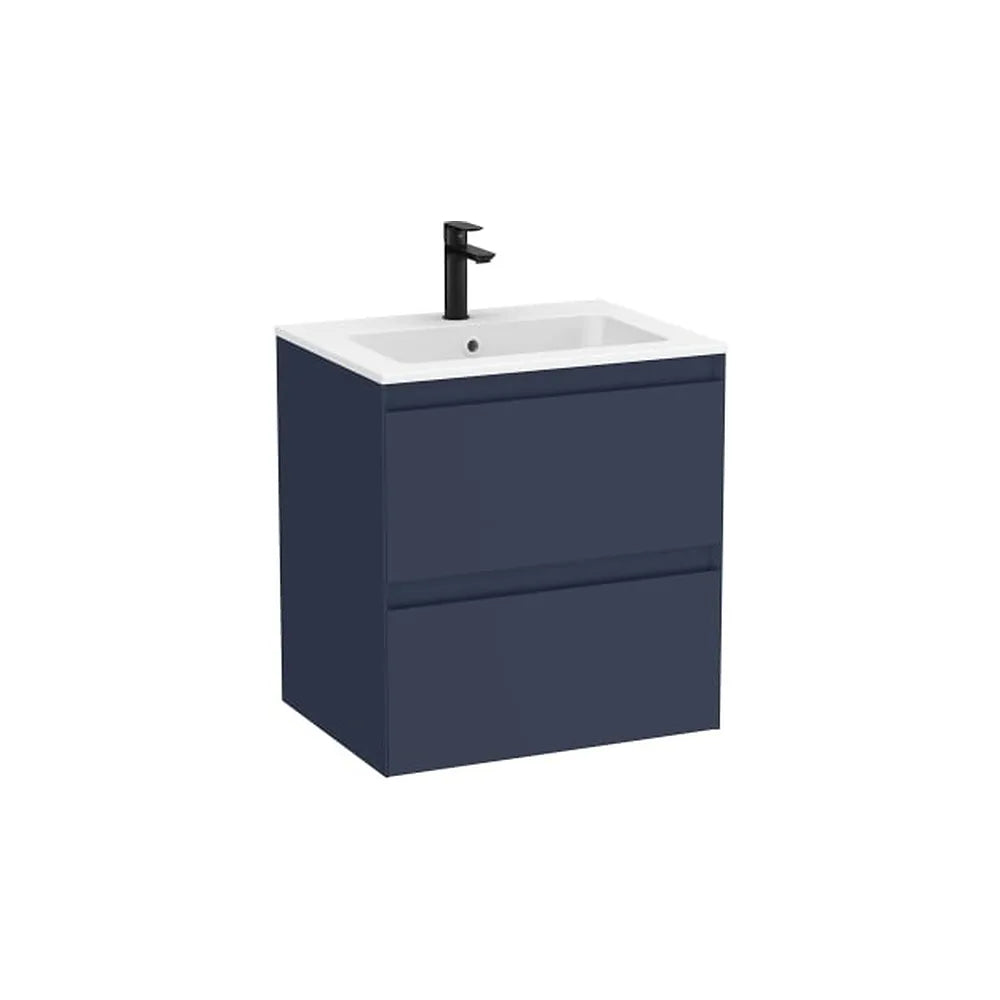 Mueble base suspendido dos cajones lavabo porcelana blanco 61x46x65 cm Roca - Vista 1