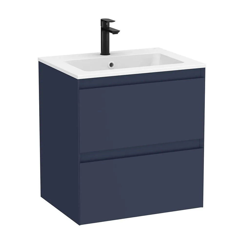 Mueble base suspendido dos cajones lavabo porcelana blanco 61x46x65 cm Roca - Vista 2