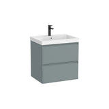 Mueble Base Suspendido with Basin Cuadrado Fineceramic 2 Cajones 60x46x62cm Colección Unik Roca