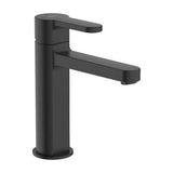 Grifería Mixer Tap Lavabo Caño Mezzo Cuerpo Liso Apertura Fría Negro Mate Roca